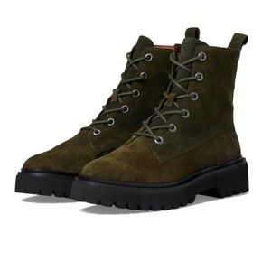 Madewell green suede combat boots